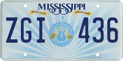 MS license plate ZGI436