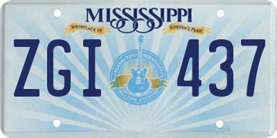 MS license plate ZGI437