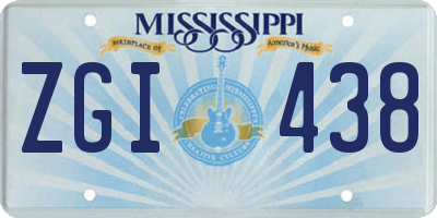 MS license plate ZGI438