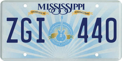 MS license plate ZGI440