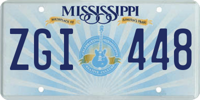 MS license plate ZGI448
