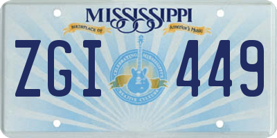 MS license plate ZGI449