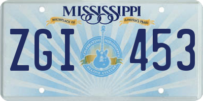 MS license plate ZGI453