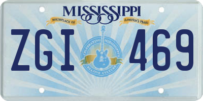MS license plate ZGI469