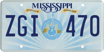 MS license plate ZGI470