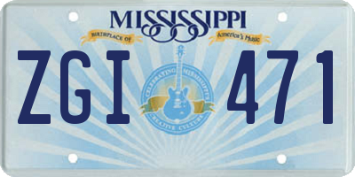 MS license plate ZGI471