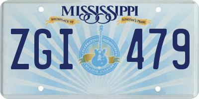 MS license plate ZGI479
