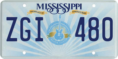 MS license plate ZGI480