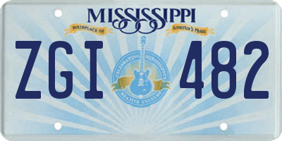 MS license plate ZGI482