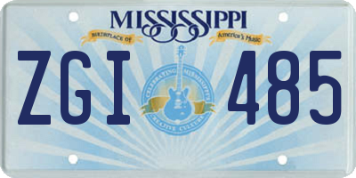 MS license plate ZGI485