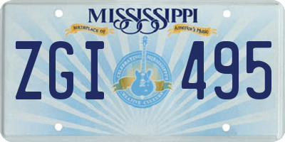 MS license plate ZGI495