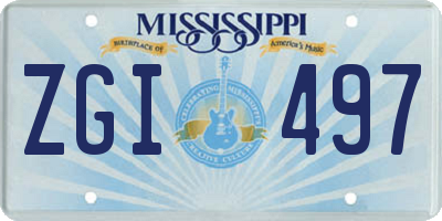 MS license plate ZGI497