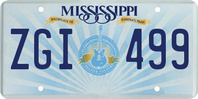 MS license plate ZGI499