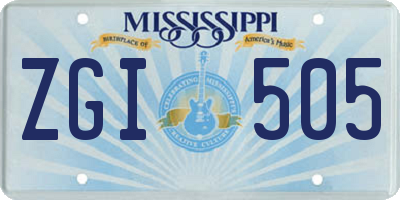 MS license plate ZGI505