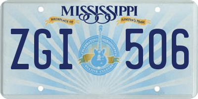 MS license plate ZGI506