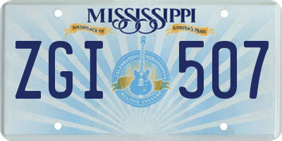 MS license plate ZGI507