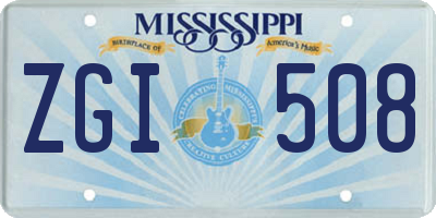 MS license plate ZGI508