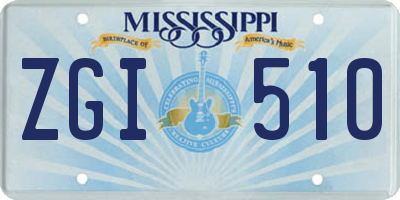MS license plate ZGI510