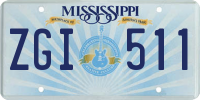 MS license plate ZGI511