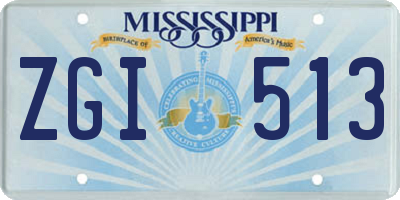 MS license plate ZGI513