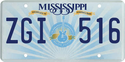 MS license plate ZGI516