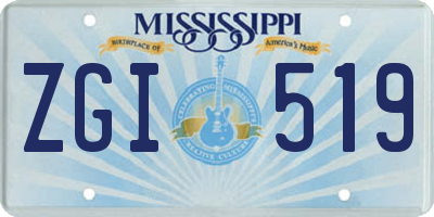 MS license plate ZGI519