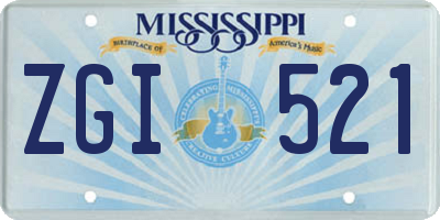 MS license plate ZGI521