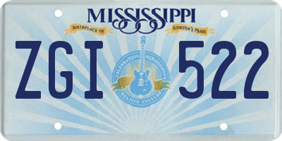 MS license plate ZGI522