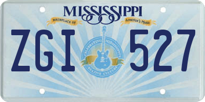 MS license plate ZGI527