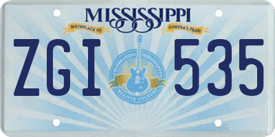 MS license plate ZGI535