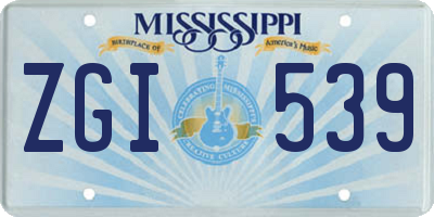MS license plate ZGI539