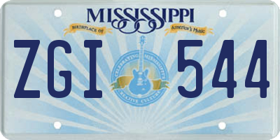 MS license plate ZGI544