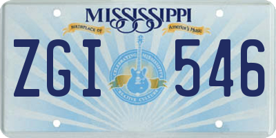 MS license plate ZGI546