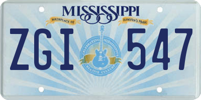 MS license plate ZGI547