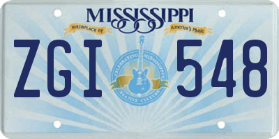 MS license plate ZGI548