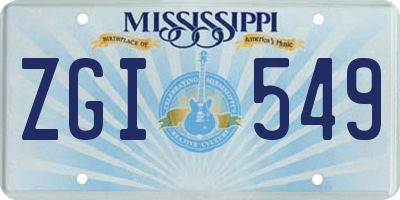 MS license plate ZGI549