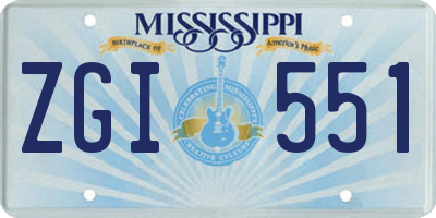 MS license plate ZGI551