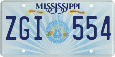MS license plate ZGI554