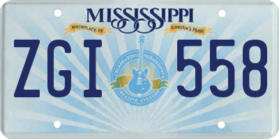 MS license plate ZGI558