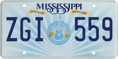 MS license plate ZGI559