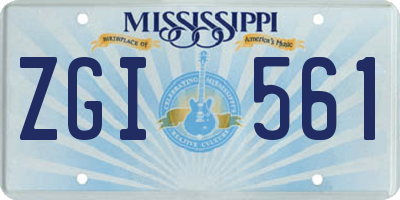 MS license plate ZGI561