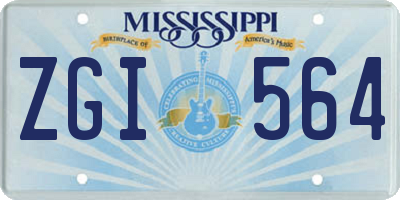 MS license plate ZGI564
