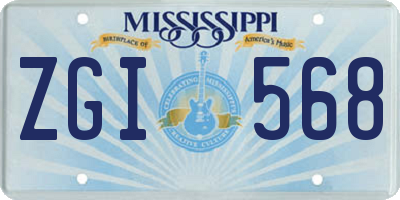 MS license plate ZGI568