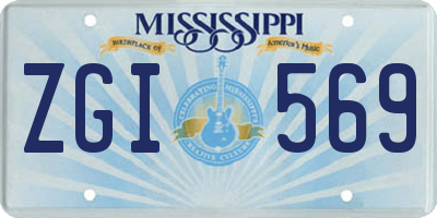 MS license plate ZGI569