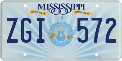 MS license plate ZGI572
