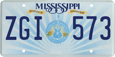 MS license plate ZGI573