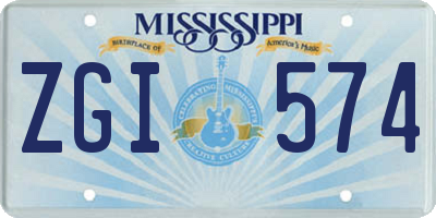 MS license plate ZGI574