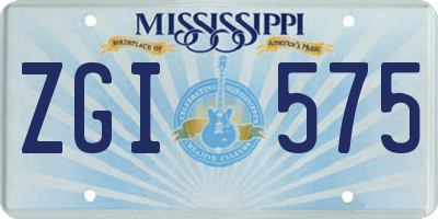 MS license plate ZGI575