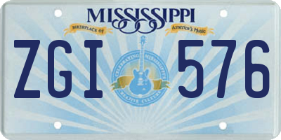 MS license plate ZGI576