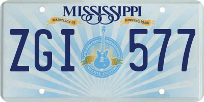 MS license plate ZGI577